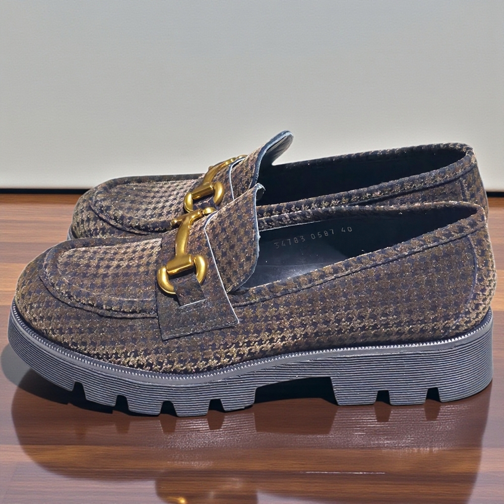 NEW Pons Quintana Menorca Woven Horsebit Loafers 65 BRONZE EU 40 Made Spain - Picture 2 of 11